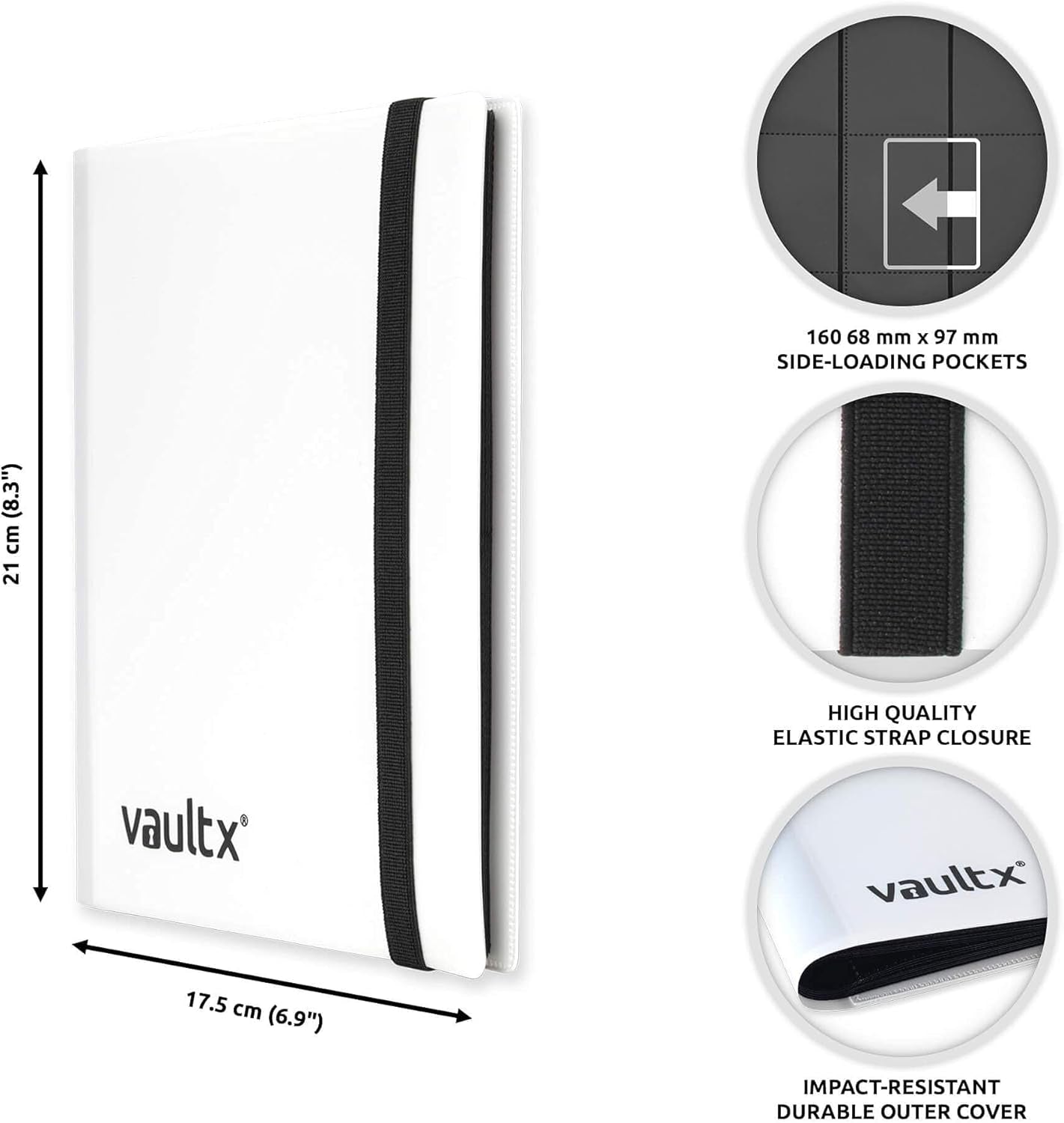 Binder - 4 Pocket Trading Card Album Folder - 160 Side Loading Pocket Binder for TCG